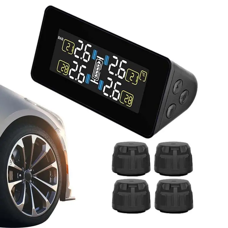 Wireless Tire Pressure Monitoring Automatic Tire Pressure Sensors With Solar Panel LCD Display Tire Sensors For Trucks.
Wireless Tire Pressure Monitoring Automatic Tire Pressure Sensors With Solar Panel LCD Display Tire Sensors For Trucks.
