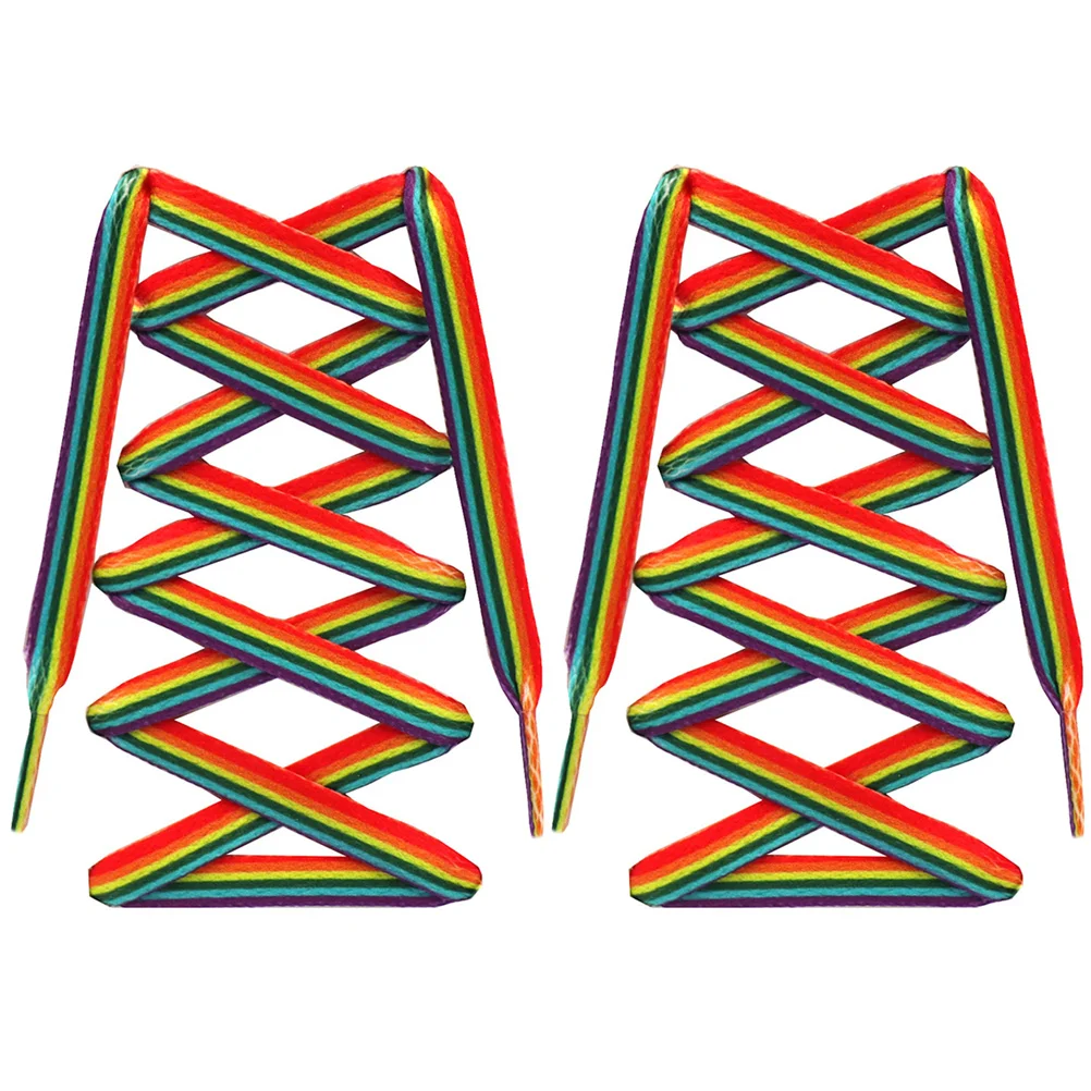 Rainbow Gradient Laces Vertical Stripes Shoestring Fashionable Canvas Ties Versatile Sport Accessories
Rainbow Gradient Laces Vertical Stripes Shoestring Fashionable Canvas Ties Versatile Sport Accessories