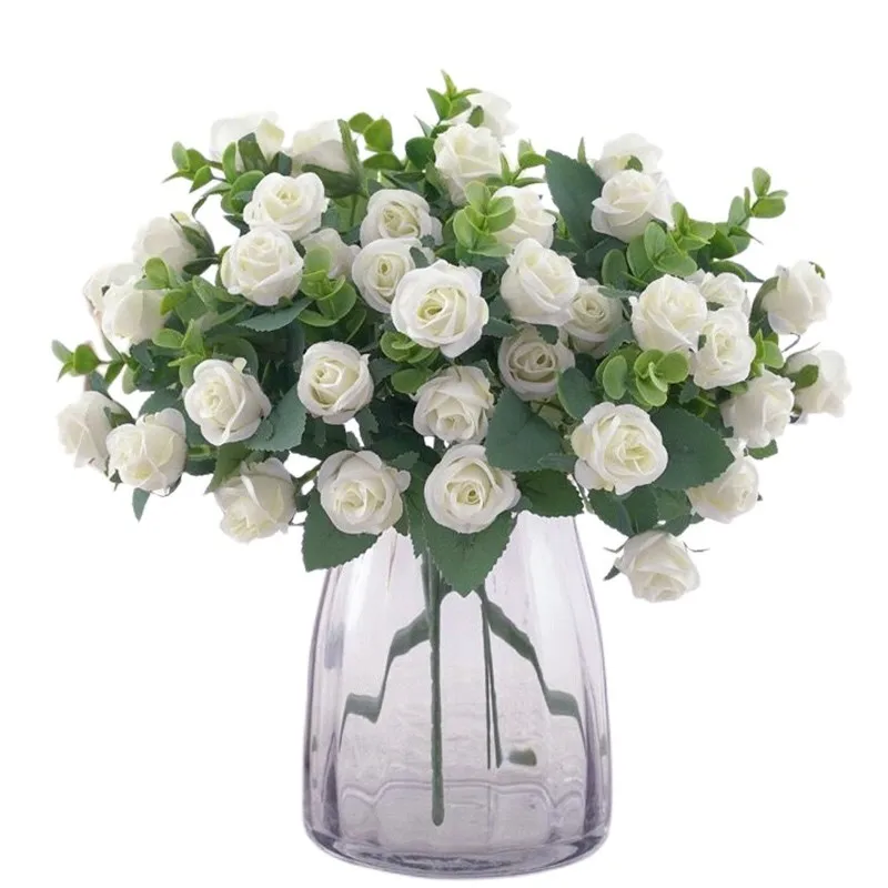 Artificial Mini Rose and Eucalyptus Flower Bouquets Silk Rose Flowers Greenery Flower Decor for Wedding Home Outdoor 4 Bunches
Artificial Mini Rose and Eucalyptus Flower Bouquets Silk Rose Flowers Greenery Flower Decor for Wedding Home Outdoor 4 Bunches
