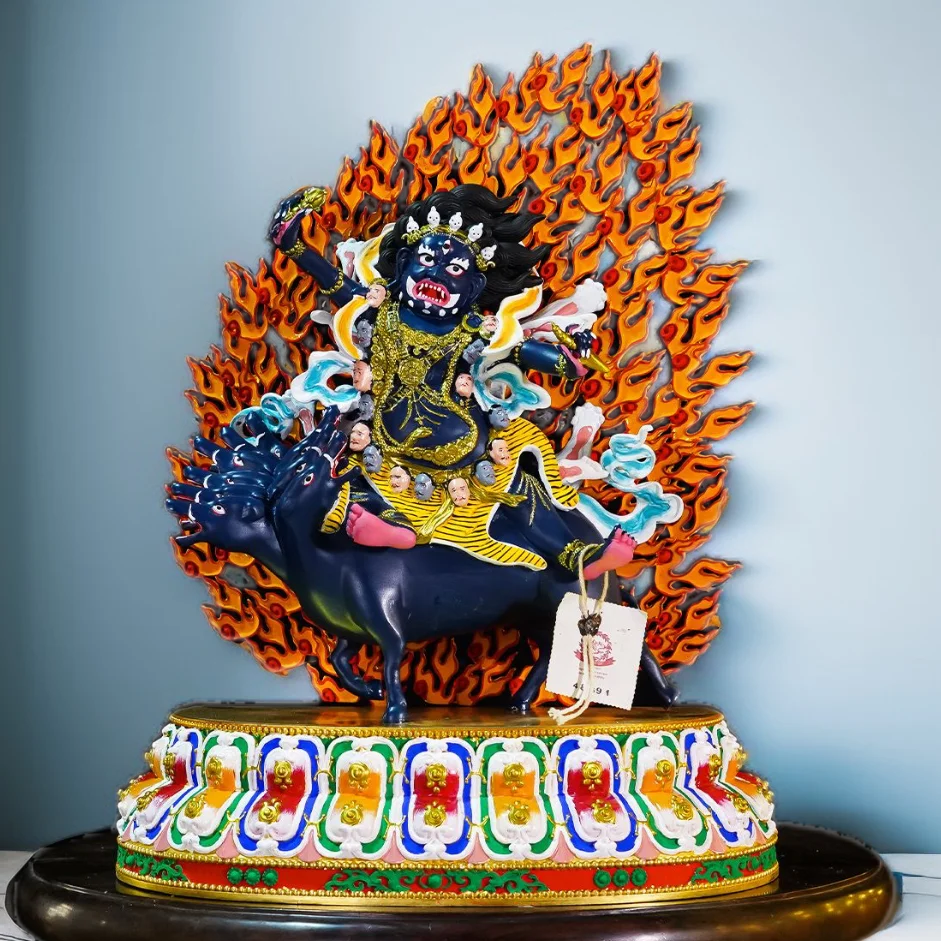 Медная резьба/позолота/цветная роспись злого гуру фотостатуя Тибета Vajra Kaijia