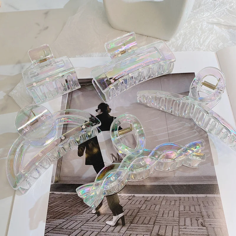 Laser Hair Clip Hair Accessories Dazzle Color Pearlescent Grip Large Back Head Pan Hair Clip Headdress Hairpin Can Wholesale 
Laser Hair Clip Hair Accessories Dazzle Color Pearlescent Grip Large Back Head Pan Hair Clip Headdress Hairpin Can Wholesale