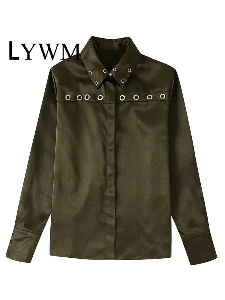 Женская модная однобортная блузка LYWM с кольцом, винтажные женские шикарные рубашки с длинными рукавами и воротником с лацканами
Женская модная однобортная блузка LYWM с кольцом, винтажные женские шикарные рубашки с длинными рукавами и воротником с лацканами