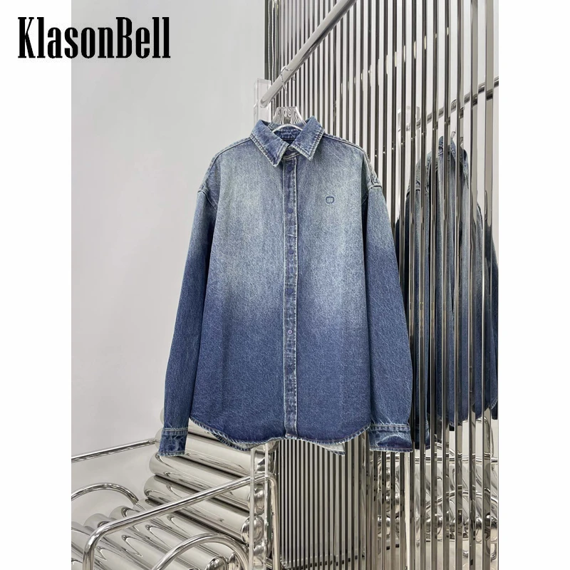 9,17 KlasonBell винтажная Свободная джинсовая рубашка средней длины с градиентной вышивкой буквами
9,17 KlasonBell винтажная Свободная джинсовая рубашка средней длины с градиентной вышивкой буквами