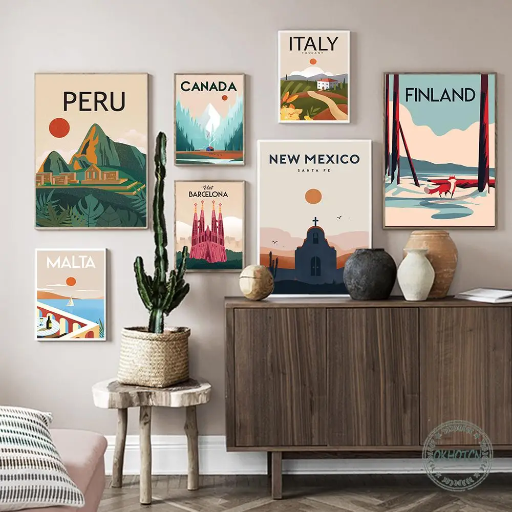 Nordic World Famous Travel Location Wall Art Poster Canada Italy Peru Malta Finland Barcelona Canvas Painting Modern Home Decor
Nordic World Famous Travel Location Wall Art Poster Canada Italy Peru Malta Finland Barcelona Canvas Painting Modern Home Decor