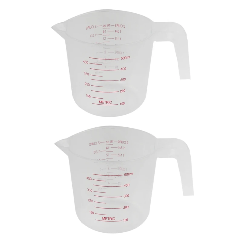 2X 500Ml Home Lab Measuring Jug Pitcher Plastic Handle Pour Spout Container
2X 500Ml Home Lab Measuring Jug Pitcher Plastic Handle Pour Spout Container