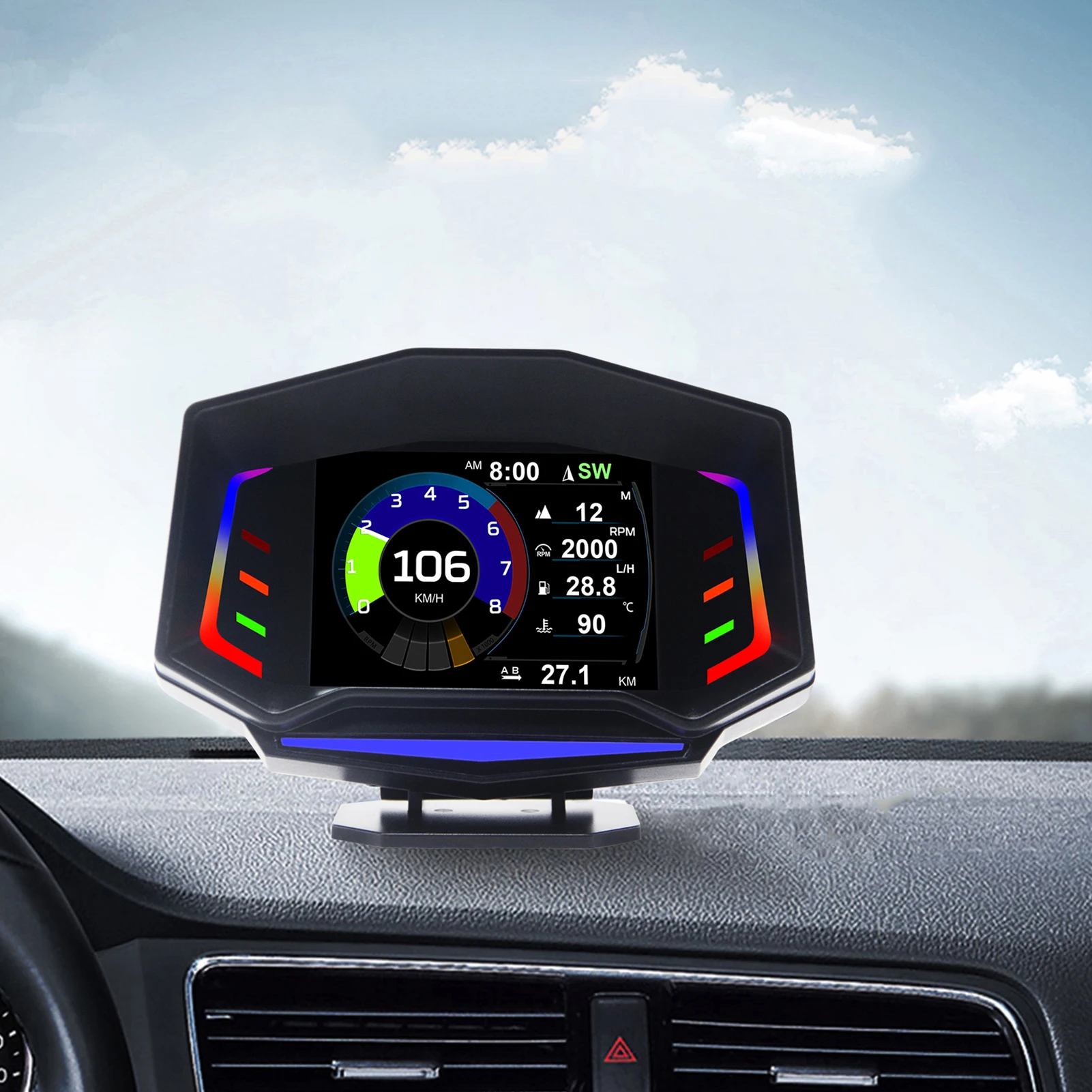 Digital Speedometer For Car Windshield HUD Head Up Display Digital GPS Speedometer OBD2 Car Hud Head-Up Display With Overspeed
Digital Speedometer For Car Windshield HUD Head Up Display Digital GPS Speedometer OBD2 Car Hud Head-Up Display With Overspeed