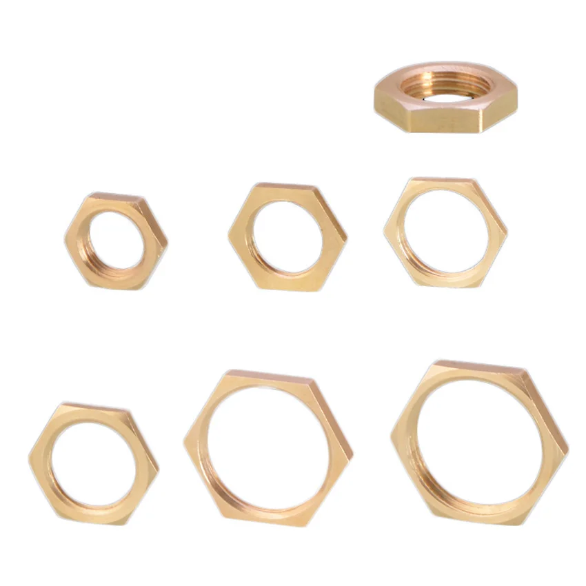 

Brass Hex/Octagon Lock Nuts BSP 1/8" 1/4" 3/8" 1/2" 3/4" 1" 11/4" Female Thread,Pipe Connector Fitting Nuts