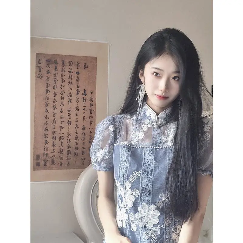 Qipao 2022 Beautiful Dress Summer Lace Pearl Edge Embroidery Flower Cheongsam Daily Retro Improved Women's Clothing Traditional
Qipao 2022 Beautiful Dress Summer Lace Pearl Edge Embroidery Flower Cheongsam Daily Retro Improved Women's Clothing Traditional