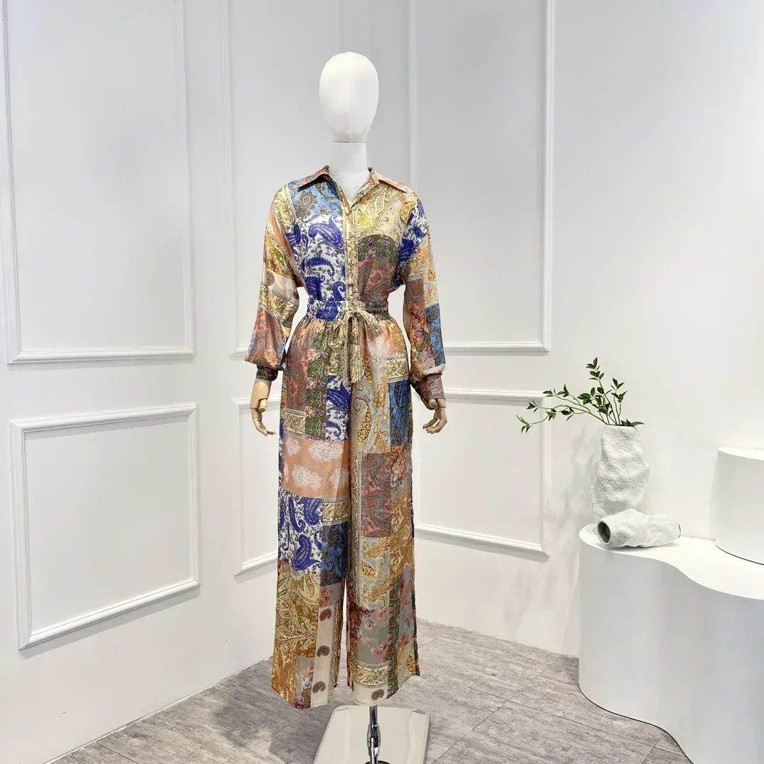 Summer Spring High Quality New Arrival 2023 Silk Vintage Paisley Print Long Sleeve Blouse Shorts and Wide Leg Pants Set 
Summer Spring High Quality New Arrival 2023 Silk Vintage Paisley Print Long Sleeve Blouse Shorts and Wide Leg Pants Set