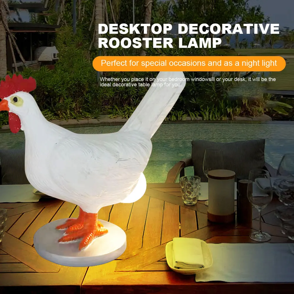 Nordic Style Simulated Animal Lamp Funny Novelty Chicken Statue Lamp Decorative Ornament for Bedside Living Room Home Decoration
Nordic Style Simulated Animal Lamp Funny Novelty Chicken Statue Lamp Decorative Ornament for Bedside Living Room Home Decoration