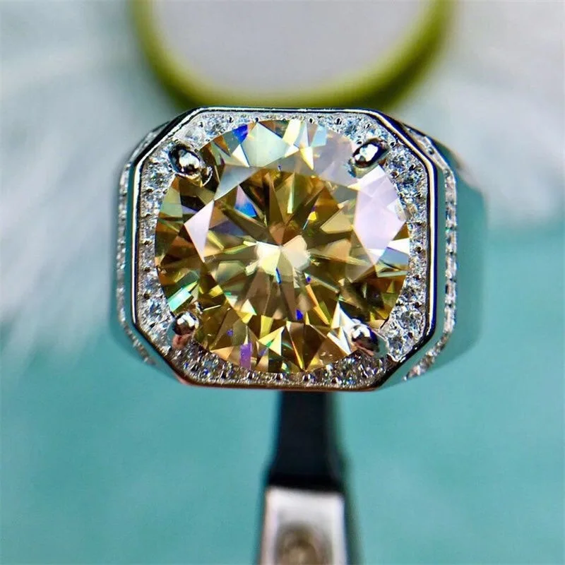 New 10 Carat Yellow Moissanite Diamond Ring Men's Round 16mm Hearts and Arrows Cut Gift Gift Jewelry Accessories
New 10 Carat Yellow Moissanite Diamond Ring Men's Round 16mm Hearts and Arrows Cut Gift Gift Jewelry Accessories