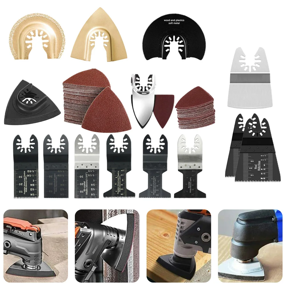 124Pcs Oscillating Multitool Bi-Metal Saw Blade Tool Hook Loop Style Sandpaper Adapters Set For Wood Plastic Renovator Cutting
124Pcs Oscillating Multitool Bi-Metal Saw Blade Tool Hook Loop Style Sandpaper Adapters Set For Wood Plastic Renovator Cutting