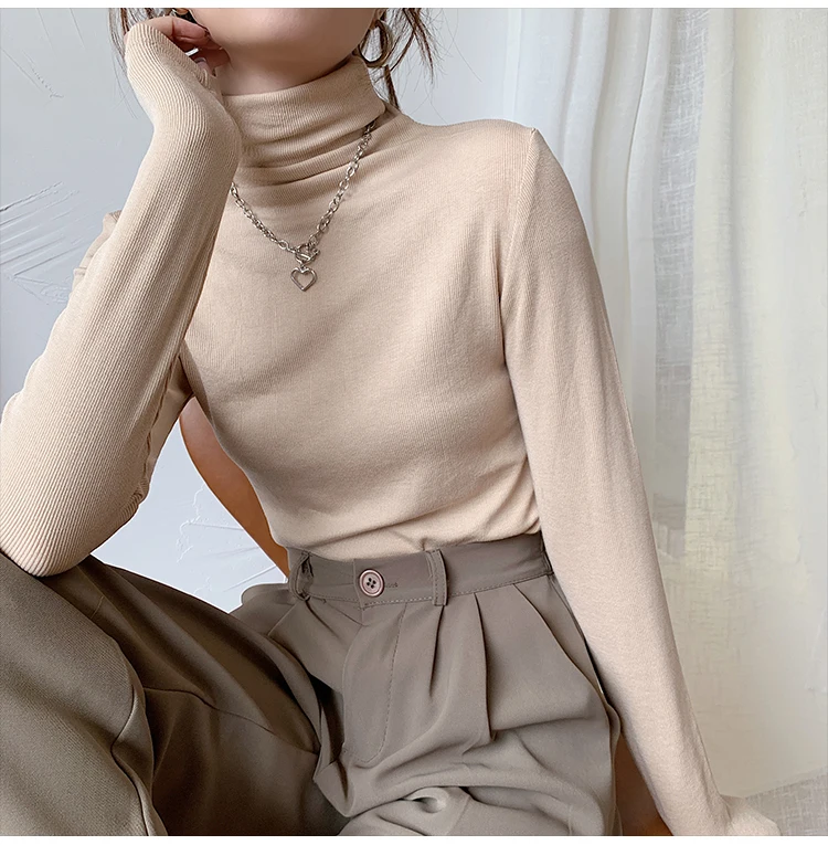 2022 Spring Autumn Women Pullover Female Knitted Sweaters Female Clothes Turtleneck Elasticity Elegant Office Lady Casual Tops
2022 Spring Autumn Women Pullover Female Knitted Sweaters Female Clothes Turtleneck Elasticity Elegant Office Lady Casual Tops