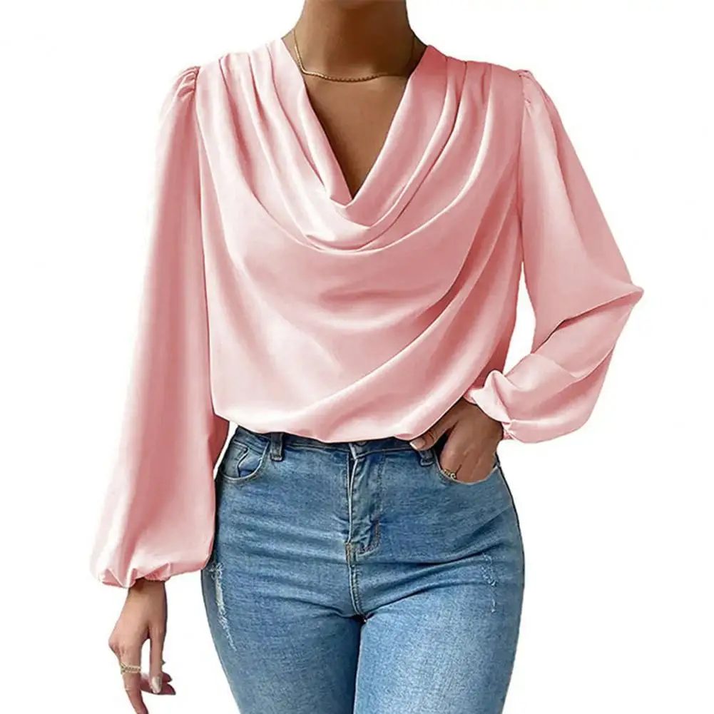 Женские топы для вечеринок, однотонная Свободная Женская блузка с длинным рукавом-фонариком, осенняя рубашка с V-образным вырезом, блузки, э... 
Женские топы для вечеринок, однотонная Свободная Женская блузка с длинным рукавом-фонариком, осенняя рубашка с V-образным вырезом, блузки, э...