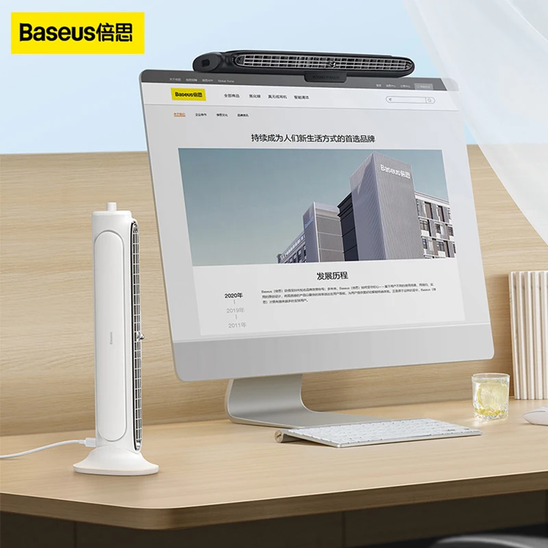 

Baseus Refreshing Monitor Clip-On Computer Fan Stand-Up Desk Fan Mini Air Cooler Adjustable Angle For Office Household USB Fan