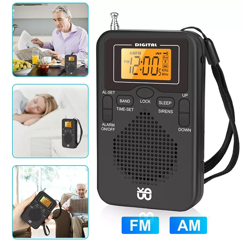 Portable Mini Radio Handheld AM FM Dual Band Stereo Pocket Radio Receiver with LED Display Speaker Alarm Clock Pocket Radio
Portable Mini Radio Handheld AM FM Dual Band Stereo Pocket Radio Receiver with LED Display Speaker Alarm Clock Pocket Radio