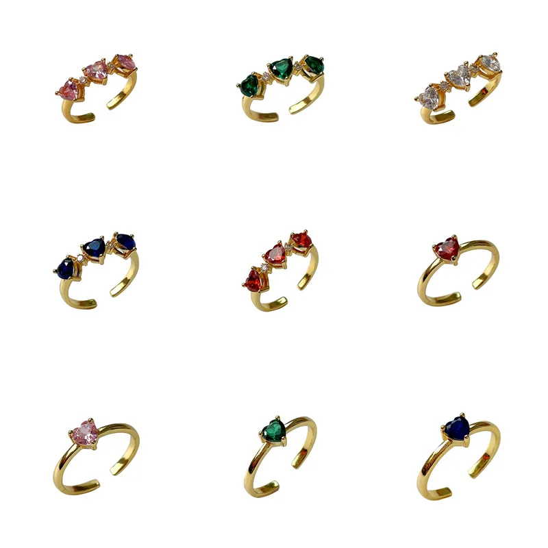 Delicate Color Zircon Love Heart Rings for Woman Fashion Trend Green Red Zircon Love Heart Rings Young Girl Jewelry Accessories
Delicate Color Zircon Love Heart Rings for Woman Fashion Trend Green Red Zircon Love Heart Rings Young Girl Jewelry Accessories