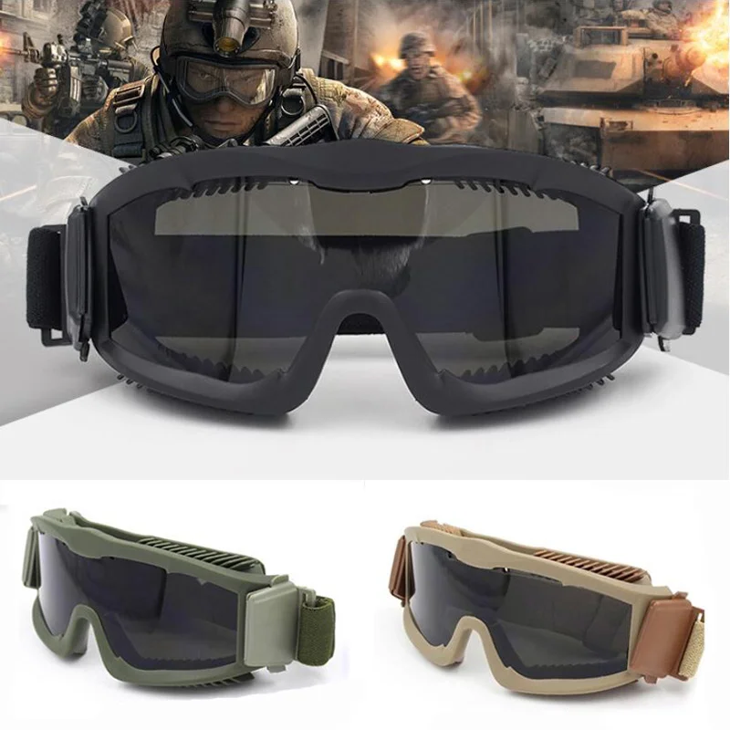 Men's Ballistic Military 3 Lens Tactical Goggles Army Sunglasses Anti-fog Helmet Goggles Airsoft Outdoor Hiking Glasses
Men's Ballistic Military 3 Lens Tactical Goggles Army Sunglasses Anti-fog Helmet Goggles Airsoft Outdoor Hiking Glasses