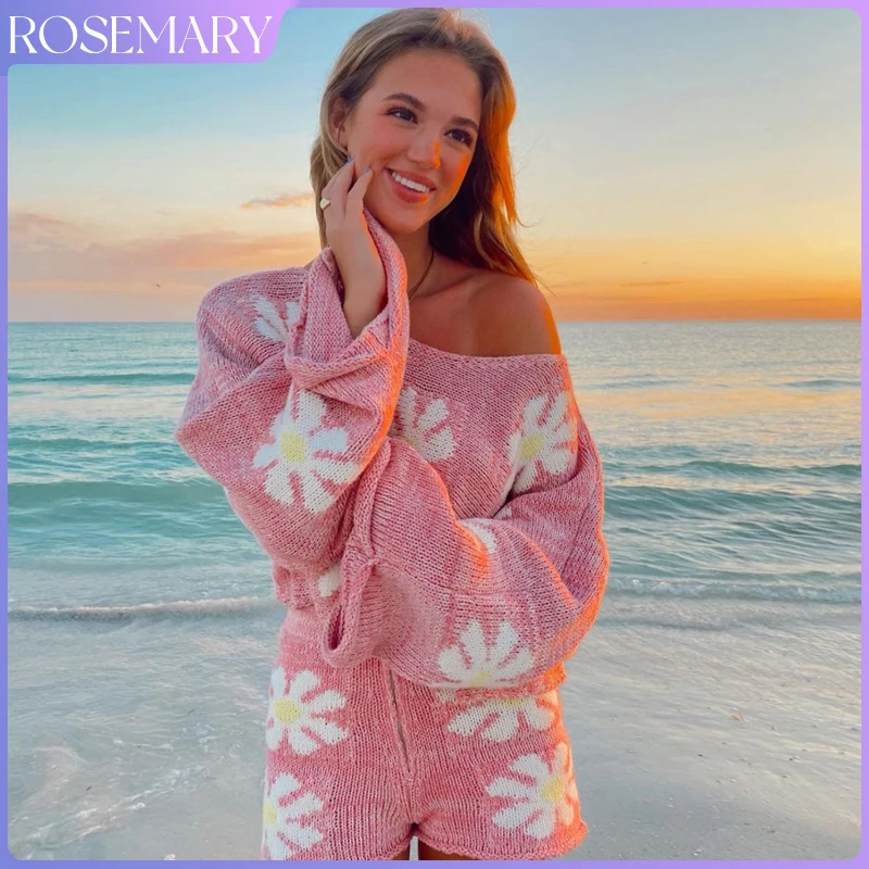 2022 Summer Spring Casual Long Sleeve Women Sweater Top Knitted And Biker Shotrs Two Piece Sets Fashion Floral Woolen Suit
2022 Summer Spring Casual Long Sleeve Women Sweater Top Knitted And Biker Shotrs Two Piece Sets Fashion Floral Woolen Suit