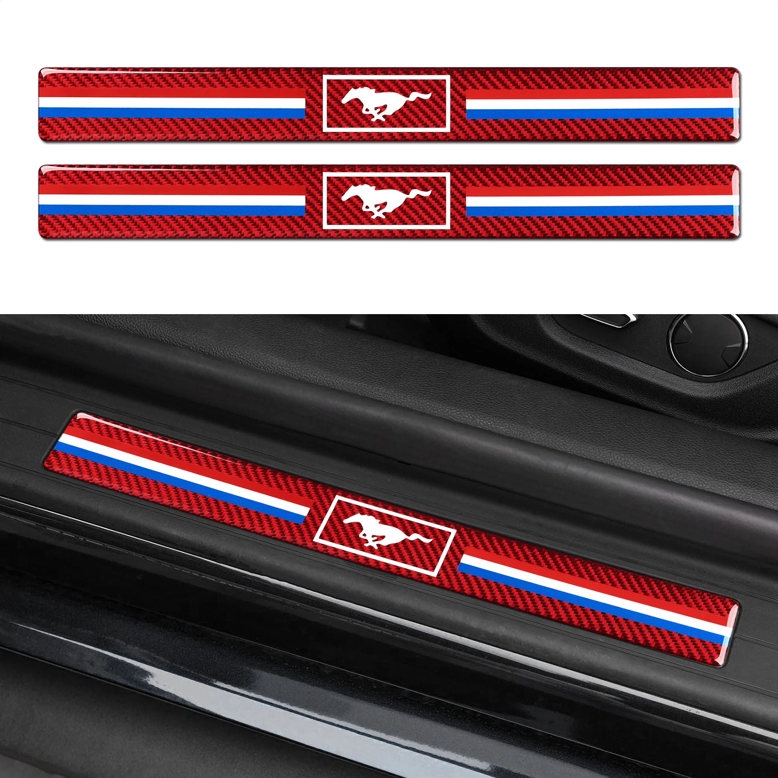 For Ford Mustang GT 2015-2021 Accessories Carbon Fiber Car Door Sill Scuff Plate Sticker Decals Interior Trim Cover
For Ford Mustang GT 2015-2021 Accessories Carbon Fiber Car Door Sill Scuff Plate Sticker Decals Interior Trim Cover