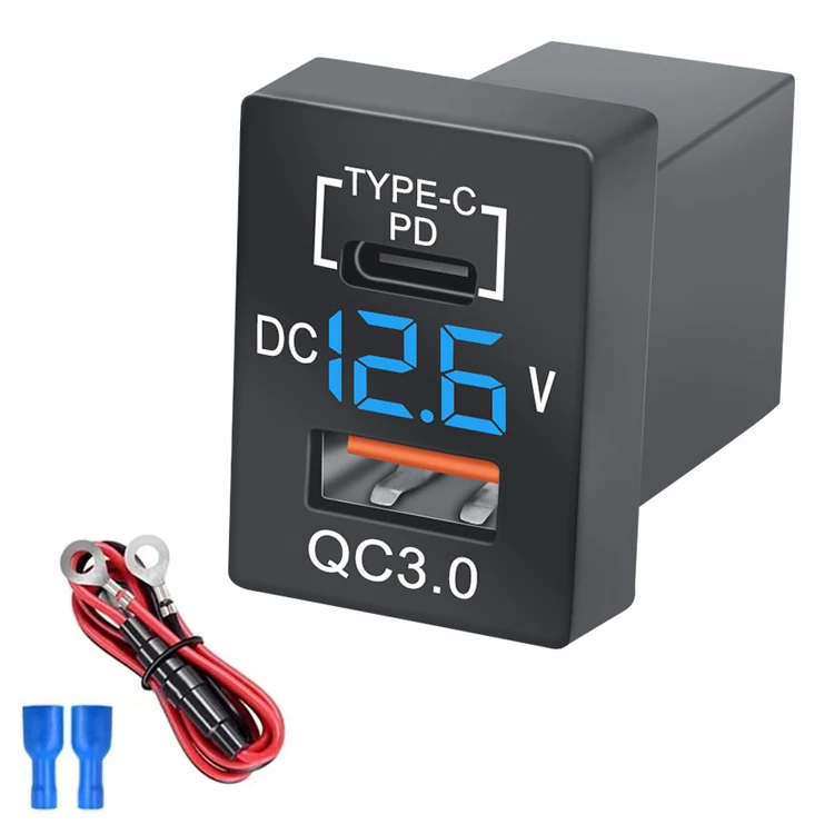 Pd Type C/qc 3.0 USB Автомобильное зарядное устройство 12-24 В Вольтметр Led Быстрая зарядка Автомобильный адаптер питания для мобильного телефона Toyota Быстрая зарядка
Pd Type C/qc 3.0 USB Автомобильное зарядное устройство 12-24 В Вольтметр Led Быстрая зарядка Автомобильный адаптер питания для мобильного телефона Toyota Быстрая зарядка
