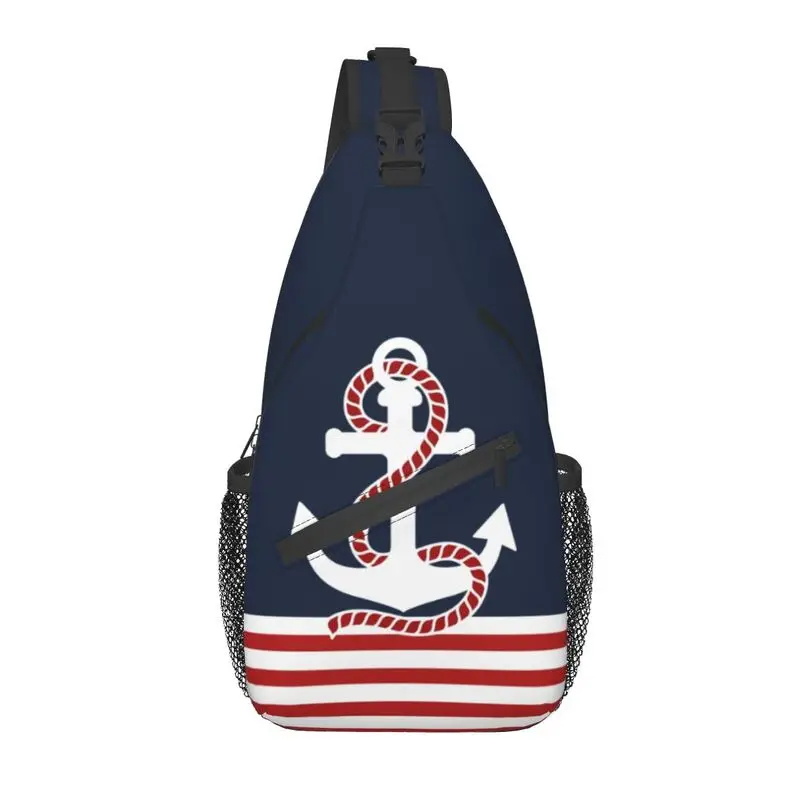 Fashion Nautical Stripes And Red Anchor Sling Crossbody Backpack Men Sailing Sailor Shoulder Chest Bag for Travel Cycling
Fashion Nautical Stripes And Red Anchor Sling Crossbody Backpack Men Sailing Sailor Shoulder Chest Bag for Travel Cycling