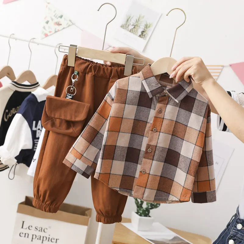 2022 New Autumn Spring Baby Boy Fashion Cartoon Clothing Kid Suits Plaid Shirt Pants 2pcs/Set Children Clothes 1 2 3 4 5 Years
2022 New Autumn Spring Baby Boy Fashion Cartoon Clothing Kid Suits Plaid Shirt Pants 2pcs/Set Children Clothes 1 2 3 4 5 Years