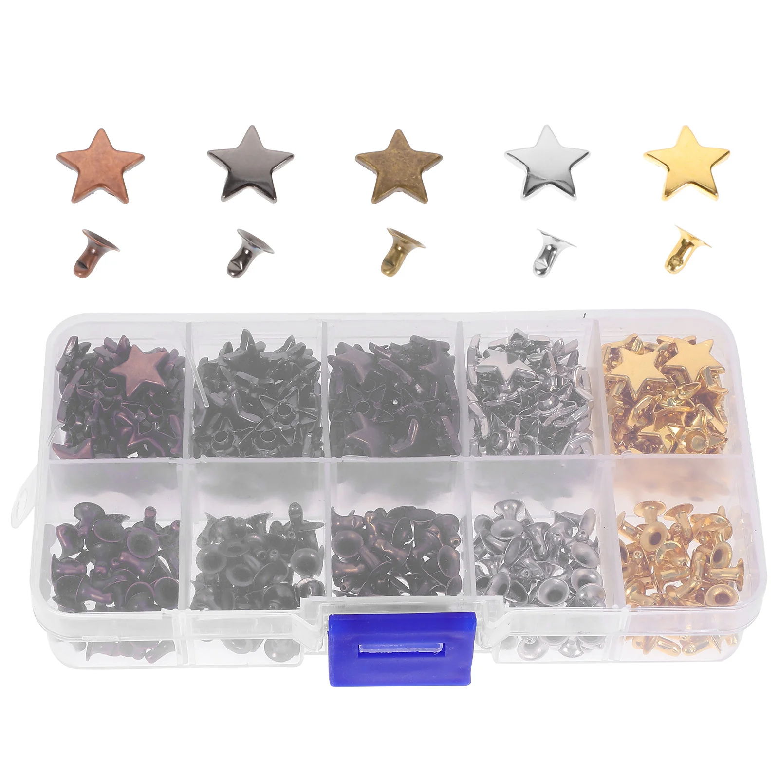 

Five-Pointed Star Rivet Crafting Kit Rivets Earrings Punk Iron Shoes Bag Accessories Metal Clothing Costumes