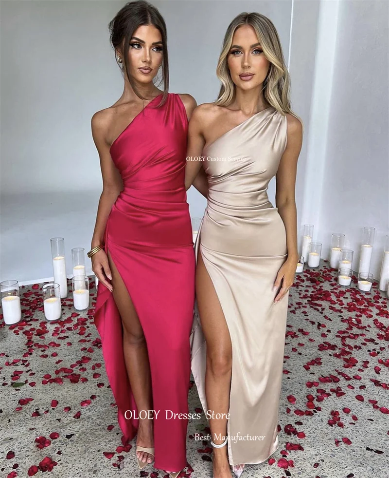 OLOEY Arabic Women Simple Satin Split Party Dresses Long One Shoulder Pleats Evening Gowns Formal Prom Dress Robe de soiree
OLOEY Arabic Women Simple Satin Split Party Dresses Long One Shoulder Pleats Evening Gowns Formal Prom Dress Robe de soiree