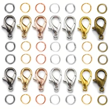 200 pcs Open Jump Rings with 100 pcs Lobster Clasp DIY Jewelry Findings Kit for Necklace Bracelet Chain Making Connector Parts