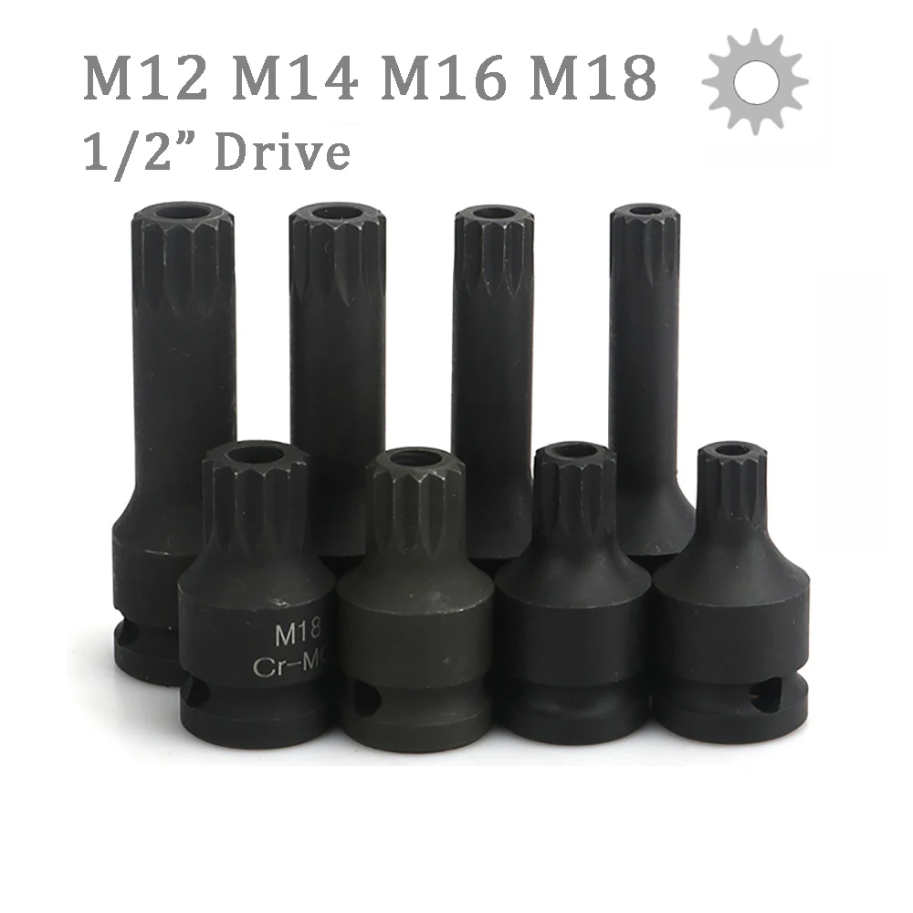 8Pcs Star Torx Bit Set 1/2" Drive Socket Adaptor M12 M14 M16 M18 Spline MM Electric Impact Wrench Screwdriver Bits Hand Tool
8Pcs Star Torx Bit Set 1/2" Drive Socket Adaptor M12 M14 M16 M18 Spline MM Electric Impact Wrench Screwdriver Bits Hand Tool