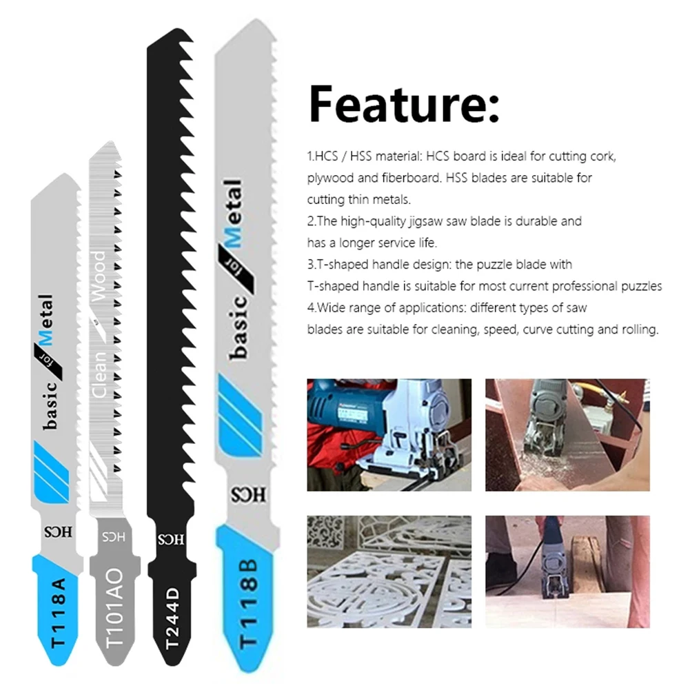 10XJig Saw Blade T-Shank Jigsaw For Wood Metal Cutting Tool HCS Steel Saw Blade For Cleaning Speed Curve Cutting Rolling
10XJig Saw Blade T-Shank Jigsaw For Wood Metal Cutting Tool HCS Steel Saw Blade For Cleaning Speed Curve Cutting Rolling