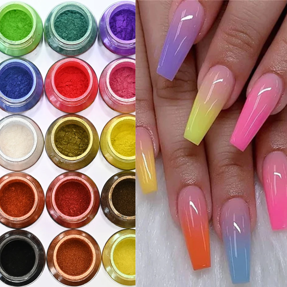 

10g-Bottle Colorful Pearl Powder Untra-thin Mica UV Epoxy Nail Pigment Powder For DIY Handmade Manicure Pearlescent Dust J-2