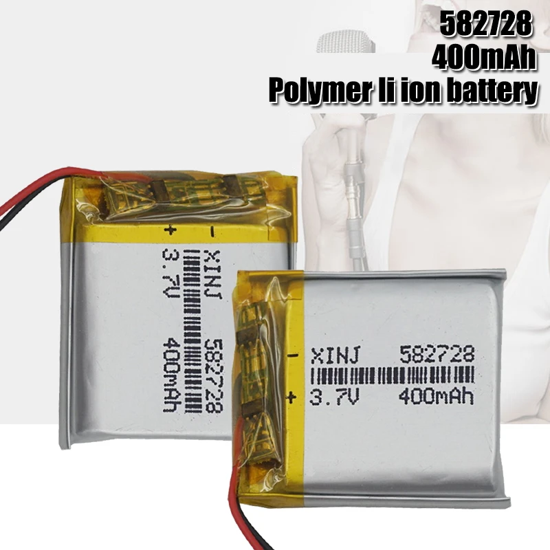 3.7V Lipo cells 582728 400mah Lithium Polymer Rechargeable Battery For MP3 MP4 MP5 GPS PDA notebook Bluetooth headset LED Lamps
3.7V Lipo cells 582728 400mah Lithium Polymer Rechargeable Battery For MP3 MP4 MP5 GPS PDA notebook Bluetooth headset LED Lamps