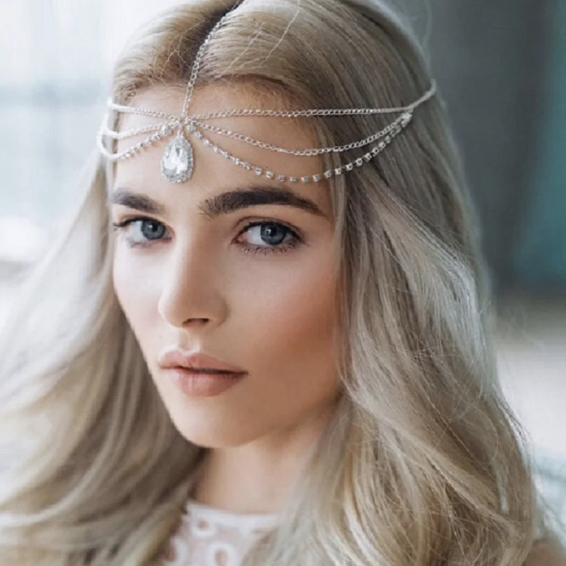 Crystal Drop Pendant Forehead Ornament European and American Diamond Chain Bohemian Ethnic Hair Band
Crystal Drop Pendant Forehead Ornament European and American Diamond Chain Bohemian Ethnic Hair Band