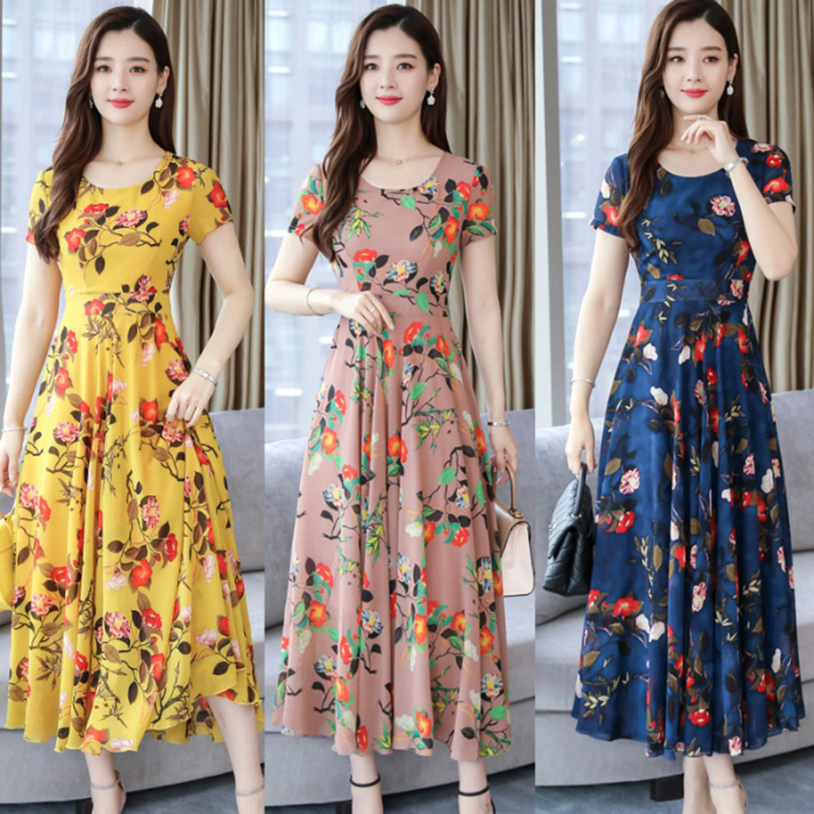 Loose Boho Dresses Female Patchwork Short Sleeve V-Neck Floral Printed Dresses Summer Elegant Party Dress Ladies Casual
Loose Boho Dresses Female Patchwork Short Sleeve V-Neck Floral Printed Dresses Summer Elegant Party Dress Ladies Casual