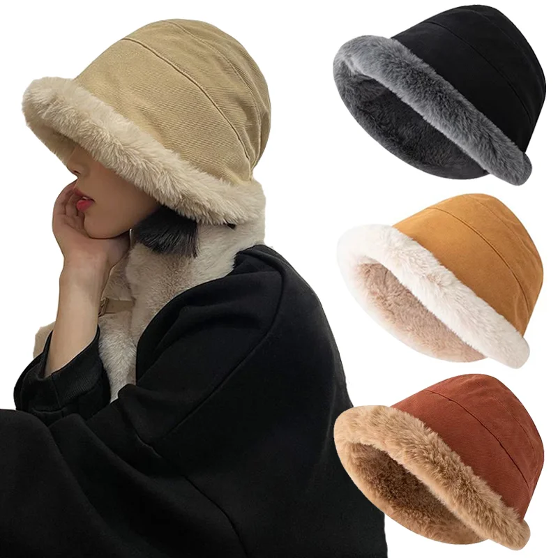 Fashion Plus Velvet Lamb Wool Bucket Hat Ladies Thickened Warm Plush Basin Hats Outdoor Wide-Brimmed Fisherman Cap Panama Hat
Fashion Plus Velvet Lamb Wool Bucket Hat Ladies Thickened Warm Plush Basin Hats Outdoor Wide-Brimmed Fisherman Cap Panama Hat