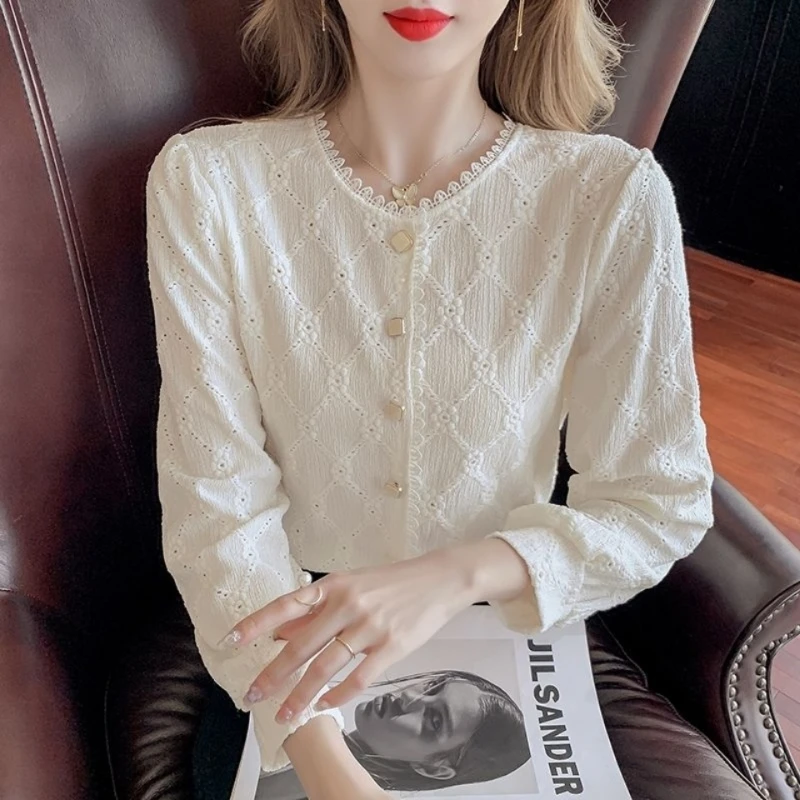 Sandro Rivers Fashion Lace Women Shirt Retro Foreign Style Everything Matching Legging Outside to Wear Long Sleeve Top Female
Sandro Rivers Fashion Lace Women Shirt Retro Foreign Style Everything Matching Legging Outside to Wear Long Sleeve Top Female