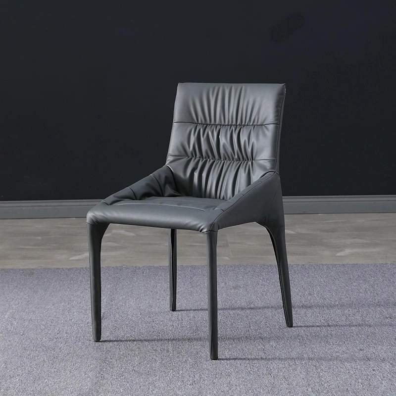 Modern Leather Dining Chairs Salon Nordic Minimalist Living Room Comfortable Chairs Black Metal Legs Cadeiras Kitchen Furniture
Modern Leather Dining Chairs Salon Nordic Minimalist Living Room Comfortable Chairs Black Metal Legs Cadeiras Kitchen Furniture