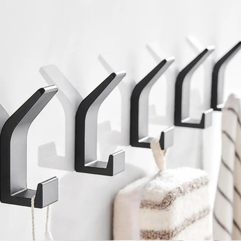 No Drilling Double Hook Black White Towel Hook For Bathroom Clothes Coat Hook Bedroom Robe Hook Livingroom Kitchen Accessories
No Drilling Double Hook Black White Towel Hook For Bathroom Clothes Coat Hook Bedroom Robe Hook Livingroom Kitchen Accessories