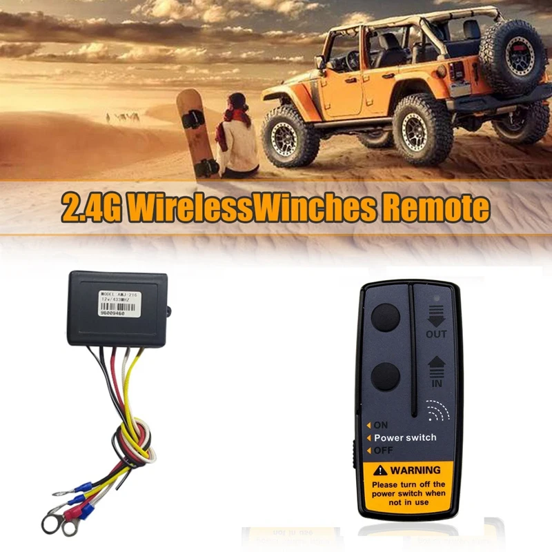 

2.4G 12V-24V 50Ft Digital Wireless Winches Remote Control Recovery Kit For Jeep Truck ATV SUV Vehicle Trailer