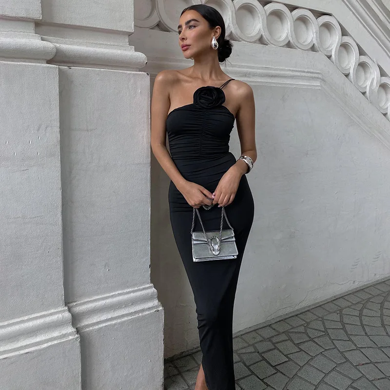 Fashion Elegant Sexy Women Shoulder Dress Slip Floral Ruched Sleeveless Backless Slim Midi Dress Summer Ladies Evening Outfits
Fashion Elegant Sexy Women Shoulder Dress Slip Floral Ruched Sleeveless Backless Slim Midi Dress Summer Ladies Evening Outfits