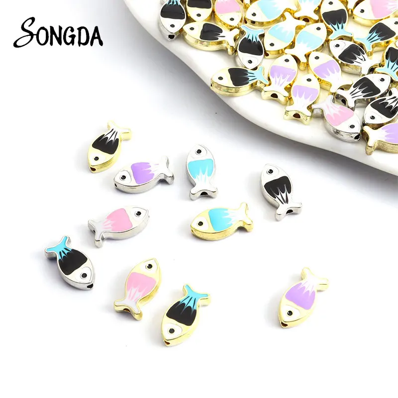 10pcs Enamel Cute Fish Alloy Spacer Bead Charms Double Side Small Hole Loose Beads DIY Bracelet Making Handmade Accessories Gift
10pcs Enamel Cute Fish Alloy Spacer Bead Charms Double Side Small Hole Loose Beads DIY Bracelet Making Handmade Accessories Gift
