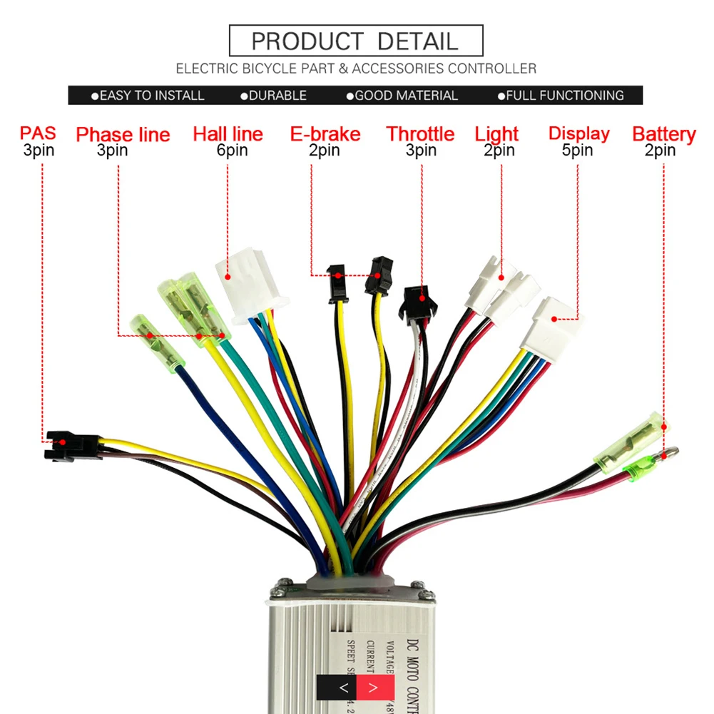 Ebike Controller Controller 17A 350W 36V/48V JN Controller Sine Wave Controller DC30/40±0.5V E-bike Accessories
Ebike Controller Controller 17A 350W 36V/48V JN Controller Sine Wave Controller DC30/40±0.5V E-bike Accessories