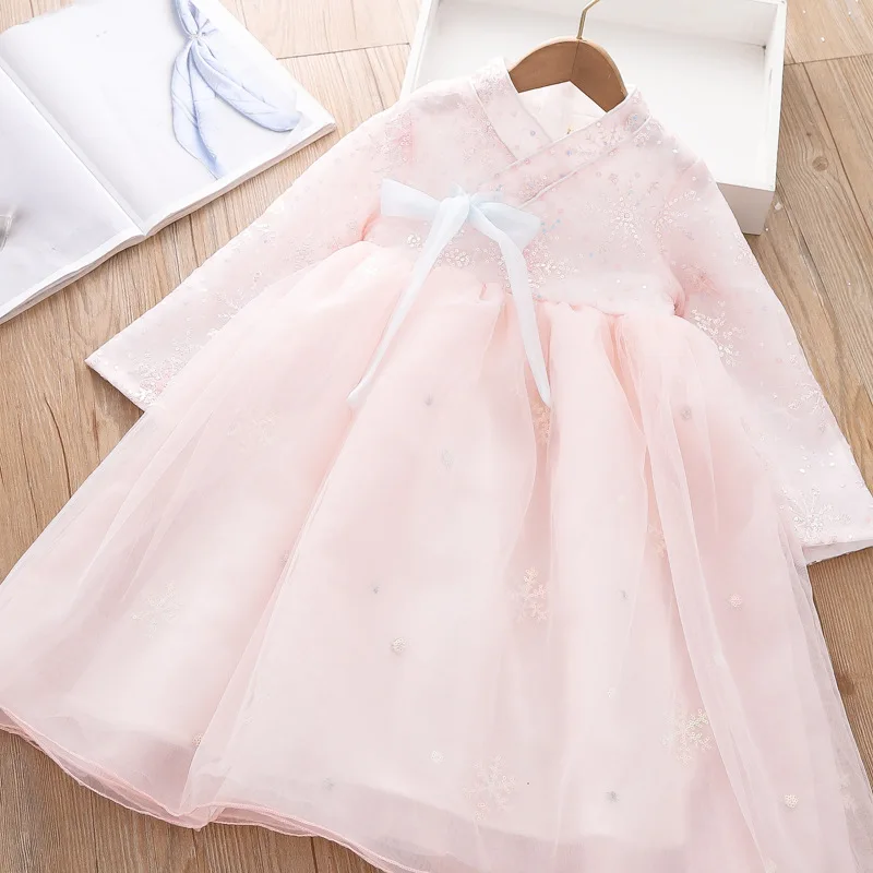 Chinese Traditional Clothing Autumn Girls Bow Super Fairy Long Sleeve Lace Hanfu Children Shawl Princess Skirt Evening Dresses
Chinese Traditional Clothing Autumn Girls Bow Super Fairy Long Sleeve Lace Hanfu Children Shawl Princess Skirt Evening Dresses