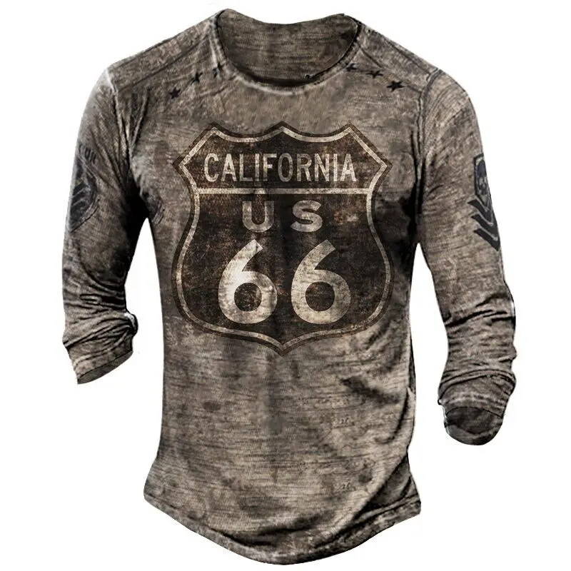 Fashion Streetwear U.S. Route 66 Printed Men Cotton Long Sleeves Tops Tee Casual O-Neck Comfortable Streetwear Loose T-Shirt
Fashion Streetwear U.S. Route 66 Printed Men Cotton Long Sleeves Tops Tee Casual O-Neck Comfortable Streetwear Loose T-Shirt