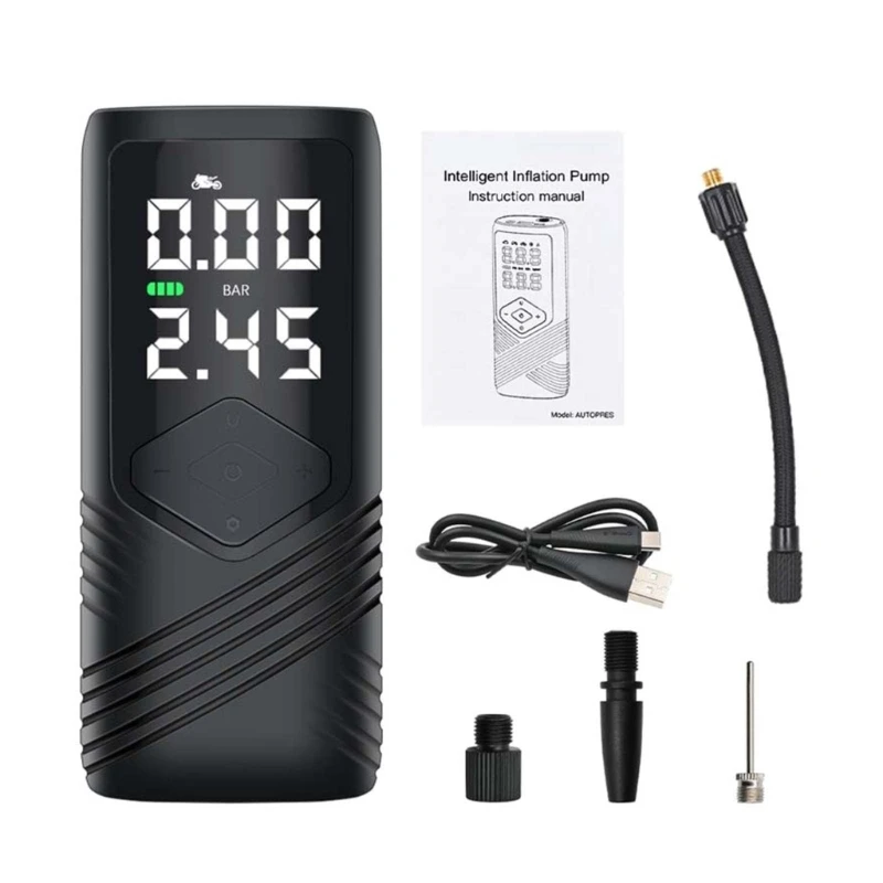 Tire Inflator Portable Air Compressor 150PSI & 5000mAh Portable Air Pump,Digital Display for Car, Bike & Motorcycles
Tire Inflator Portable Air Compressor 150PSI & 5000mAh Portable Air Pump,Digital Display for Car, Bike & Motorcycles