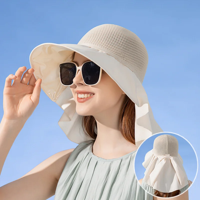 Women UV Protection Sun Hat Bucket Hat with Shawl Summer Lightweight Breathable Mesh Face Neck Bow Pleat Design Travel Beach Cap
Women UV Protection Sun Hat Bucket Hat with Shawl Summer Lightweight Breathable Mesh Face Neck Bow Pleat Design Travel Beach Cap