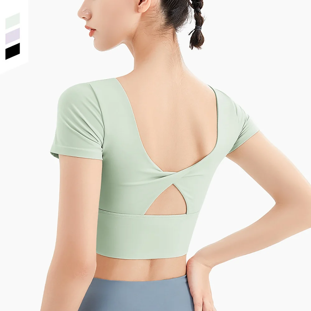 Women Fashion Short Sleeve Beauty Back Yoga Corp Tops With Chest Pad Breathable Slim Casual T-Shirt Runing Fitness Vest
Women Fashion Short Sleeve Beauty Back Yoga Corp Tops With Chest Pad Breathable Slim Casual T-Shirt Runing Fitness Vest