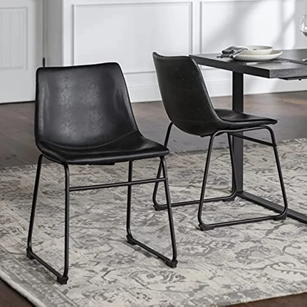 Douglas Urban Industrial Faux Leather Armless Dining Chairs, Set of 2 Furniture
Douglas Urban Industrial Faux Leather Armless Dining Chairs, Set of 2 Furniture